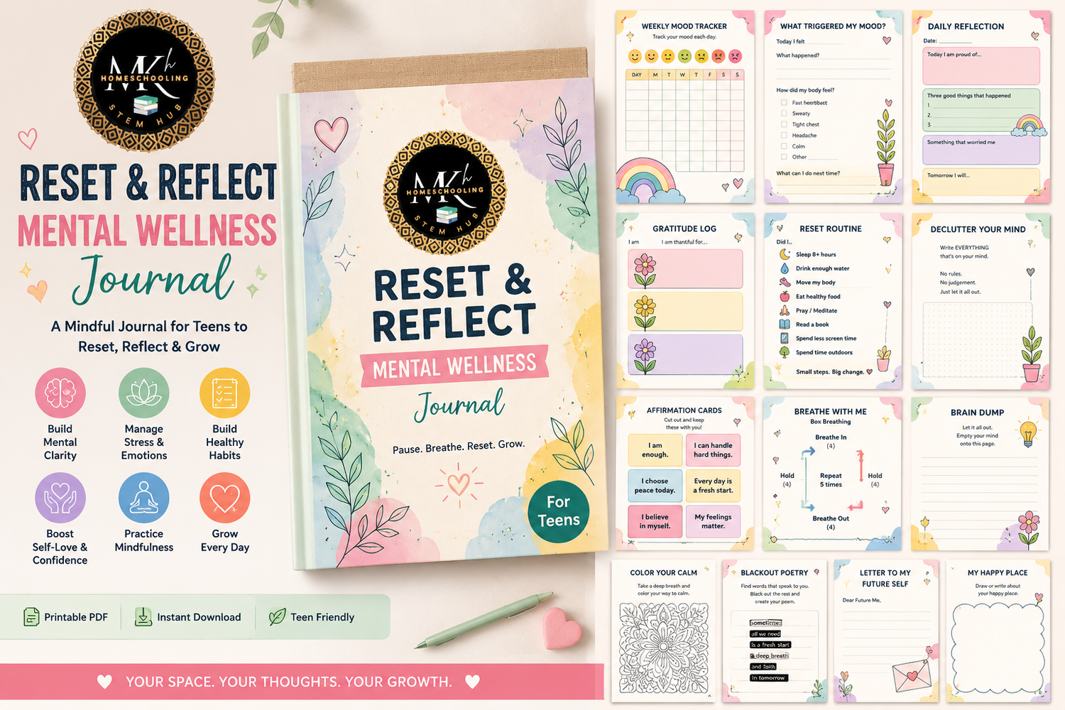 Reset & Reflect – Mental Wellness Journal